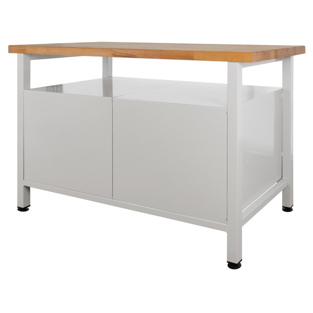 Immagine del prodotto n. 2: Banco da lavoro Steinbock® Premium, 1 ripiano, 2 ante, portata 300 kg, AxLxP 840 x 1.200 x 600 mm, RAL 7035/7016