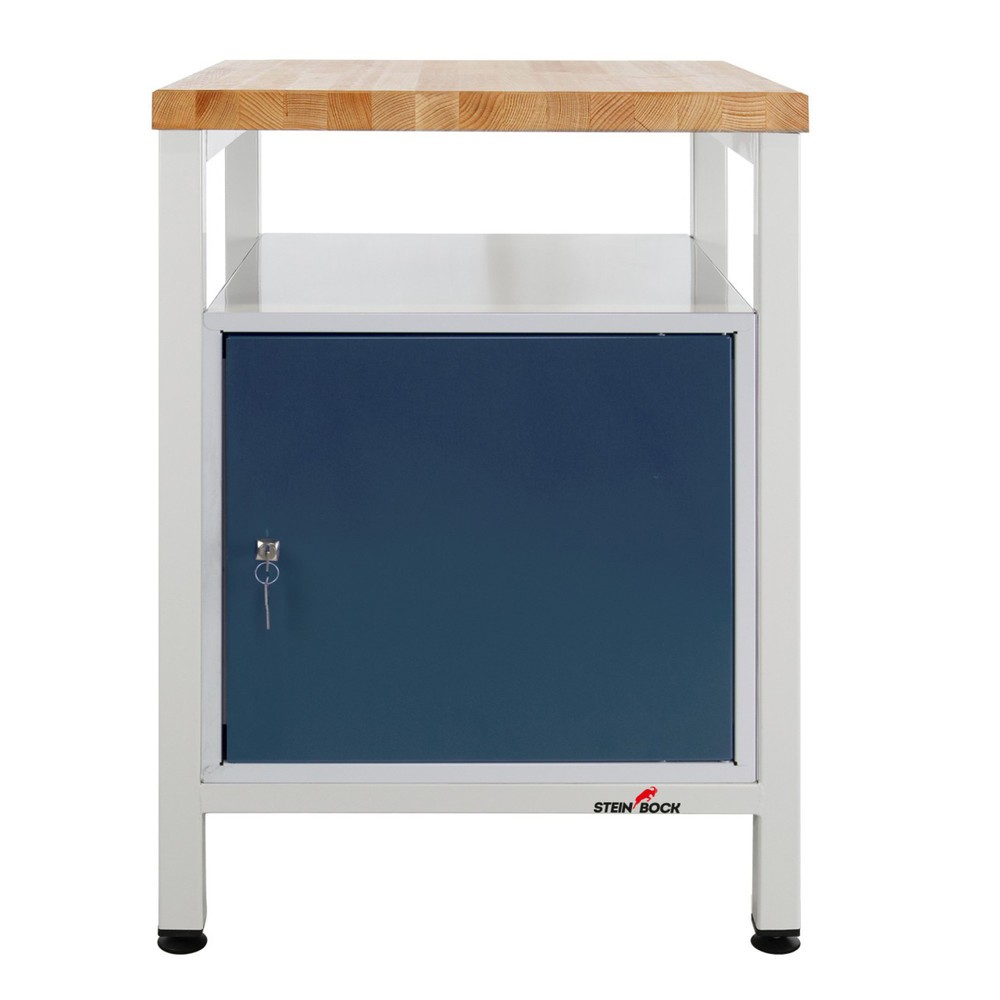 Immagine del prodotto n. 1: Banco da lavoro Steinbock® Premium, 1 ripiano, 1 anta, portata 300 kg, AxLxP 840 x 600 x 600 mm, RAL 7035/7016