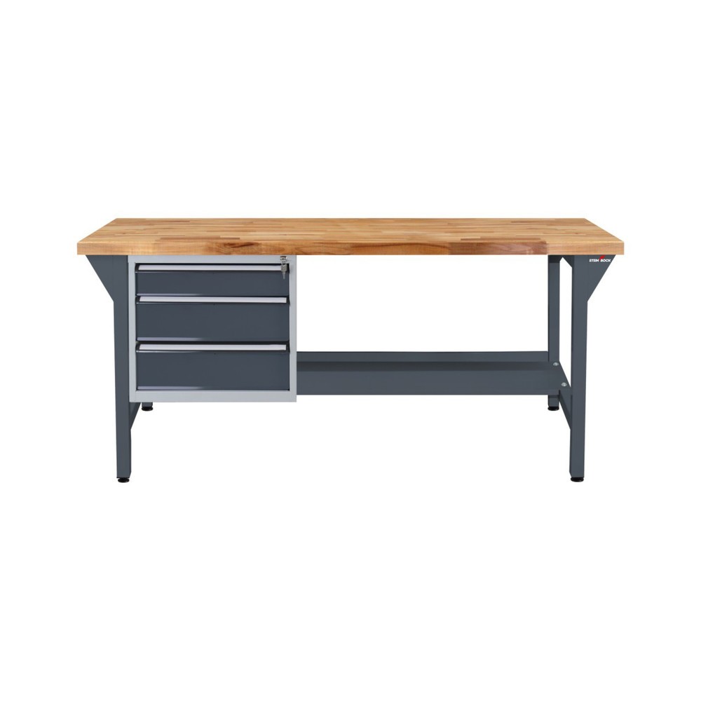 Immagine del prodotto n. 2: Banco da lavoro Steinbock® Pro, 3 cassetti, 1 ripiano, portata 500 kg, AxLxP 850 x 1.500 x 750 mm, RAL 7016