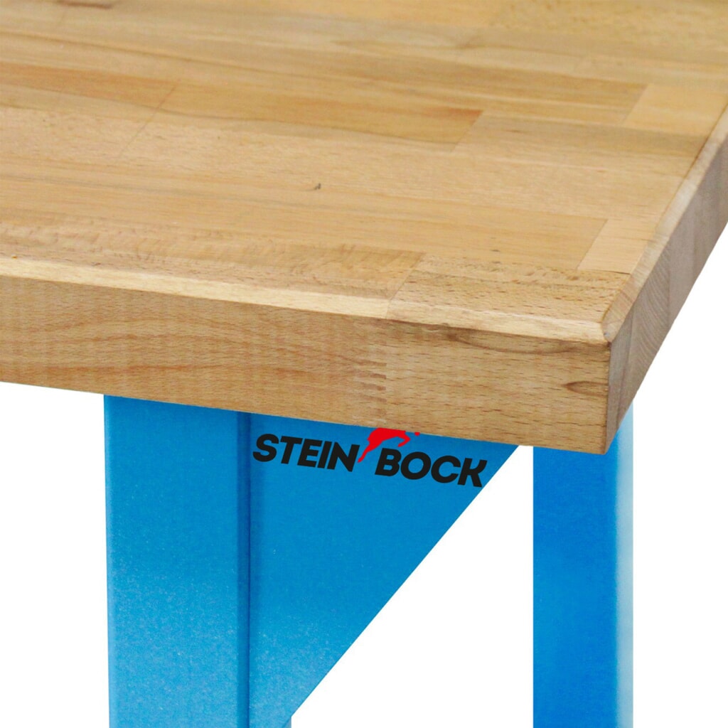 Banco da lavoro Steinbock® Pro, 3 cassetti, 1 ripiano, portata 500 kg, AxLxP 850 x 1.500 x 750 mm, RAL 5012 Immagine del prodotto n. 4: Banco da lavoro Steinbock® Pro, 3 cassetti, 1 ripiano, portata 500 kg, AxLxP 850 x 1.500 x 750 mm, RAL 5012