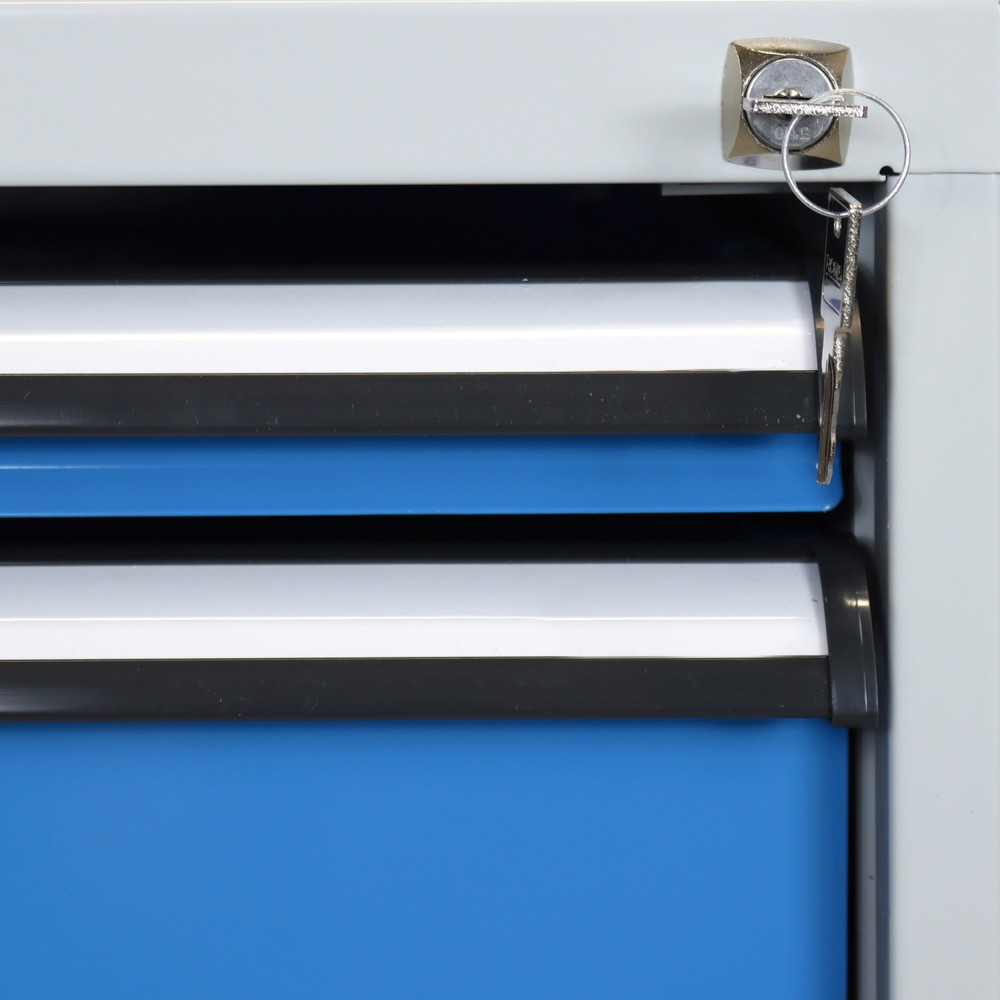 Immagine del prodotto n. 5: Banco da lavoro Steinbock® Pro, 3 cassetti, 1 ripiano, portata 500 kg, AxLxP 850 x 2.000 x 750 mm, RAL 7035/5012