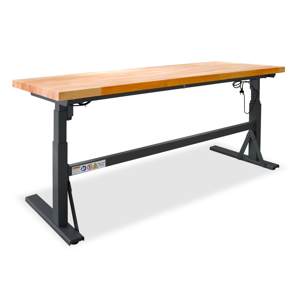 Banco da lavoro Steinbock® regolabile elettricamente in altezza e-Adjust, AxLxP 700-1.170 x 2.000 x 750 mm, portata 350 kg Immagine del prodotto n. 7: Banco da lavoro Steinbock® regolabile elettricamente in altezza e-Adjust, AxLxP 700-1.170 x 2.000 x 750 mm, portata 350 kg
