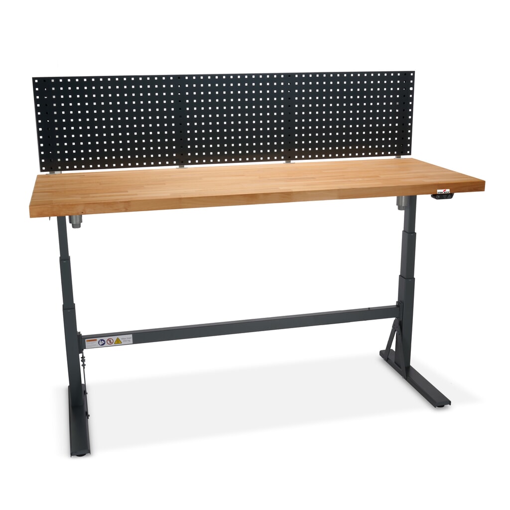 Banco da lavoro Steinbock® regolabile elettricamente in altezza e-Adjust, con pannello forato, AxLxP 700-1.170 x 2.000 x 750 mm, portata 350 kg Immagine del prodotto n. 9: Banco da lavoro Steinbock® regolabile elettricamente in altezza e-Adjust, con pannello forato, AxLxP 700-1.170 x 2.000 x 750 mm, portata 350 kg