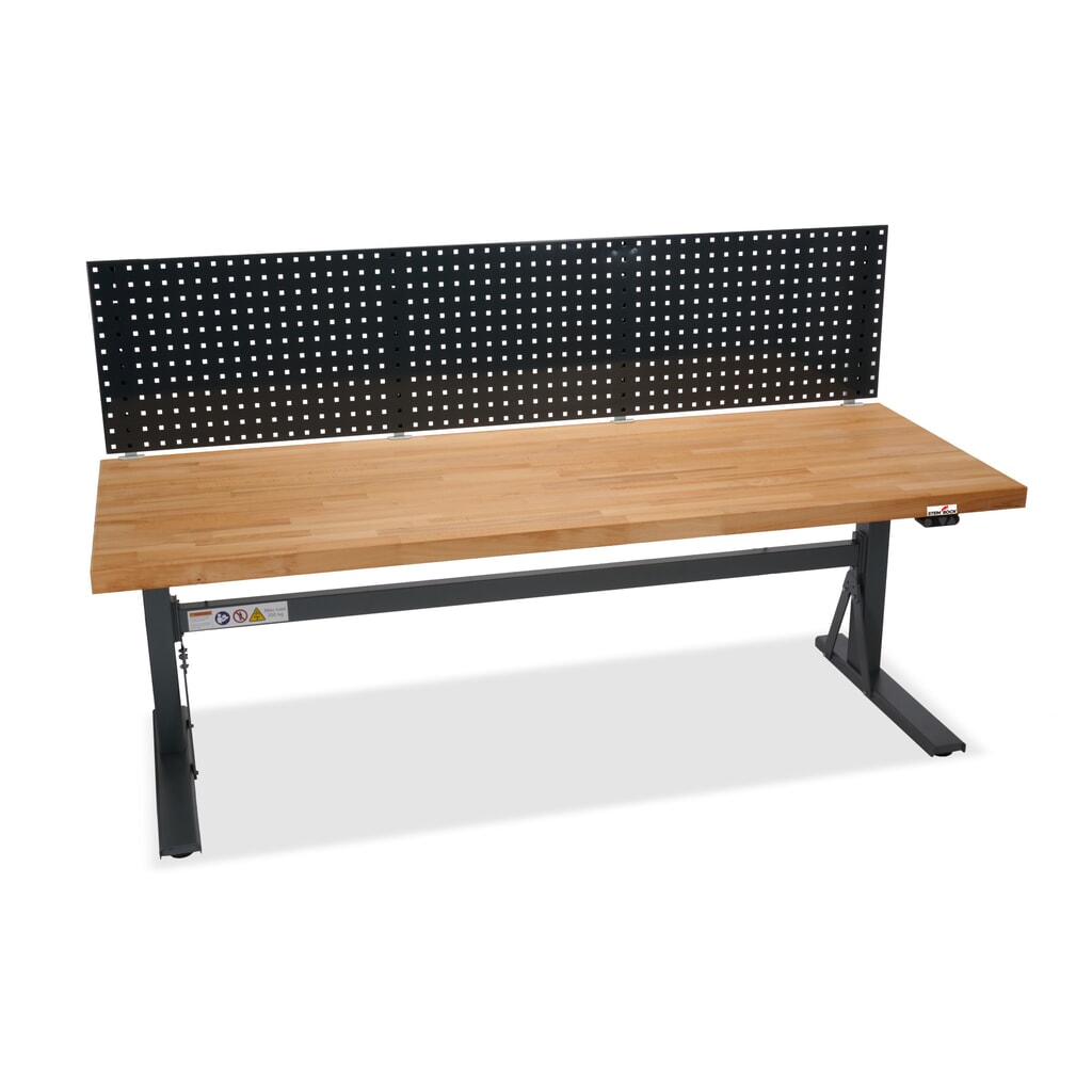 Banco da lavoro Steinbock® regolabile elettricamente in altezza e-Adjust, con pannello forato, AxLxP 700-1.170 x 2.000 x 750 mm, portata 350 kg Immagine del prodotto n. 10: Banco da lavoro Steinbock® regolabile elettricamente in altezza e-Adjust, con pannello forato, AxLxP 700-1.170 x 2.000 x 750 mm, portata 350 kg