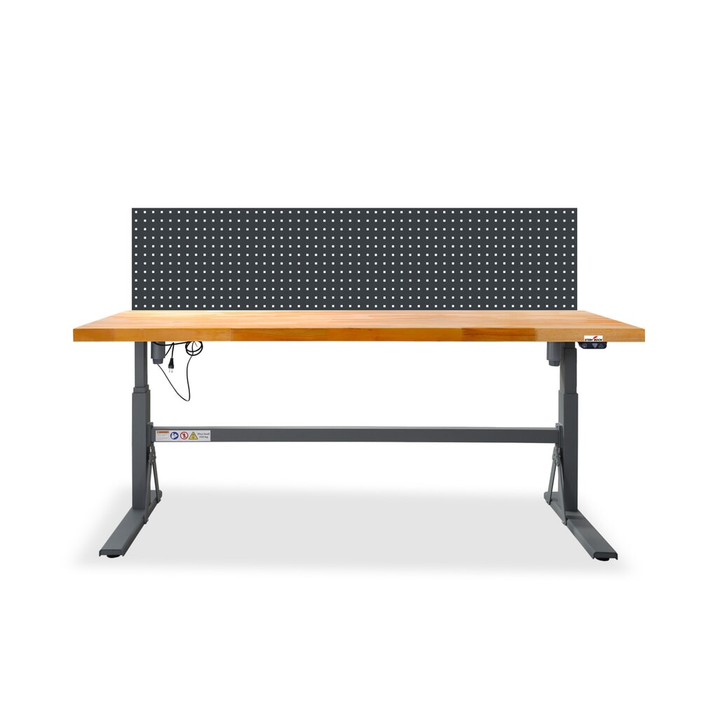 Immagine del prodotto: Banco da lavoro Steinbock® regolabile elettricamente in altezza e-Adjust, con pannello forato, AxLxP 700-1.170 x 2.000 x 750 mm, portata 350 kg