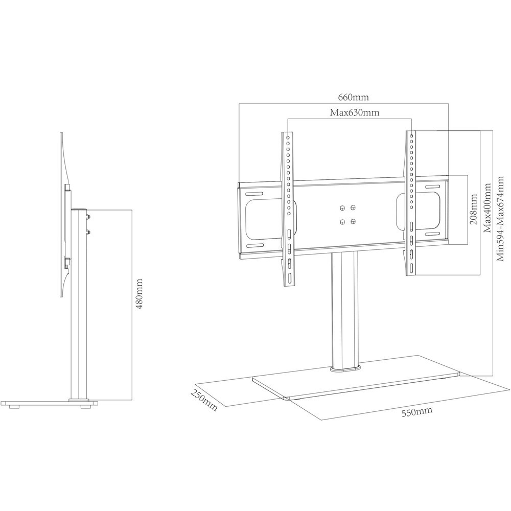 Immagine del prodotto n. 5: VCM Base tavolo B-TTS 600, nero