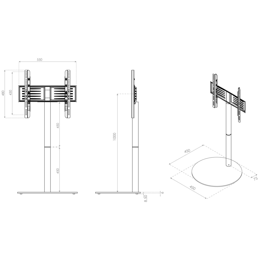 VCM base per TV Cirla, bianco Immagine del prodotto n. 5: VCM base per TV Cirla, bianco