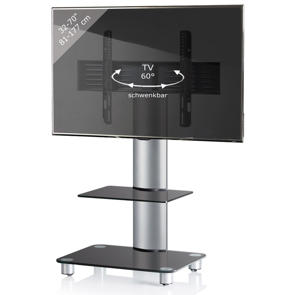 Immagine del prodotto n. 3: Base per TV Tosal con ripiano intermedio, argento