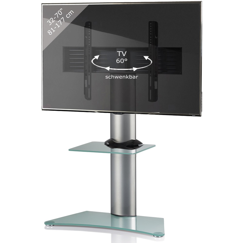 Immagine del prodotto n. 3: Base per TV Zental con ripiano intermedio, argento