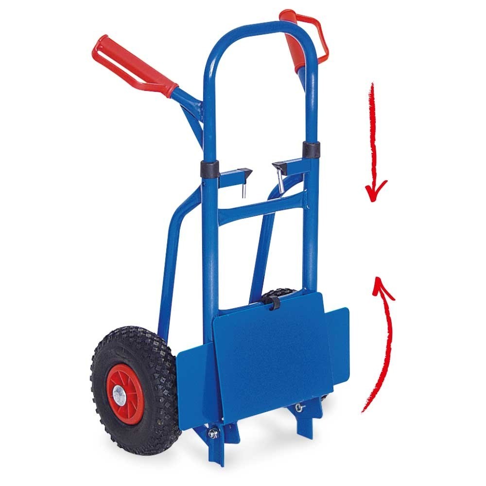 Immagine del prodotto n. 3: BASIC Carrello impilatore, pieghevole, gommatura a prova di foratura, portata 150 kg, pala LxP 270 x 200 mm