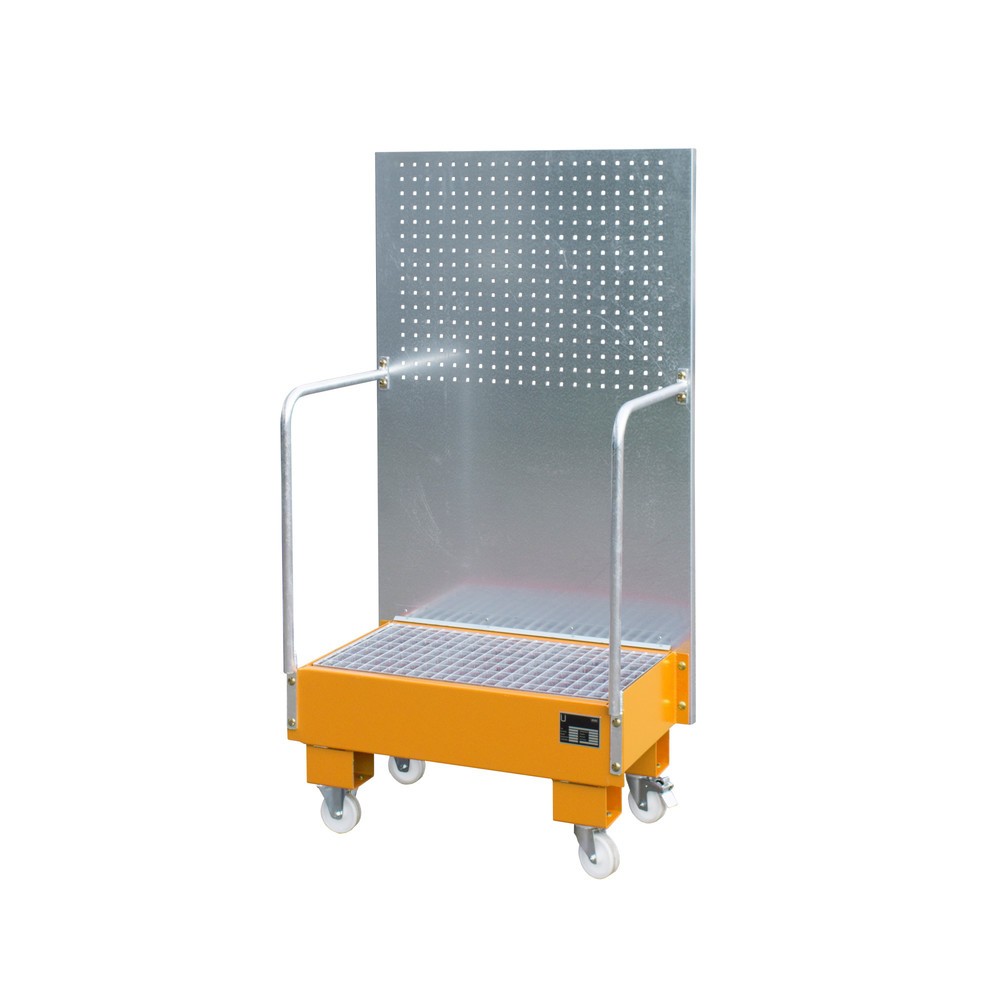 Immagine del prodotto: Vasca di raccolta con piastra forata, 2x 60 l, AxLxP 1.685 x 890 x 570 mm, giallo arancio