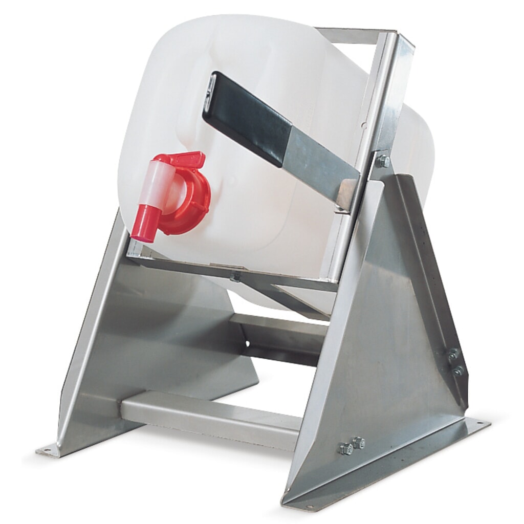 Supporto per riempimento incl. asta ribaltabile, per fusti da 10 litri, acciaio inox Immagine del prodotto: Supporto per riempimento incl. asta ribaltabile, per fusti da 10 litri, acciaio inox
