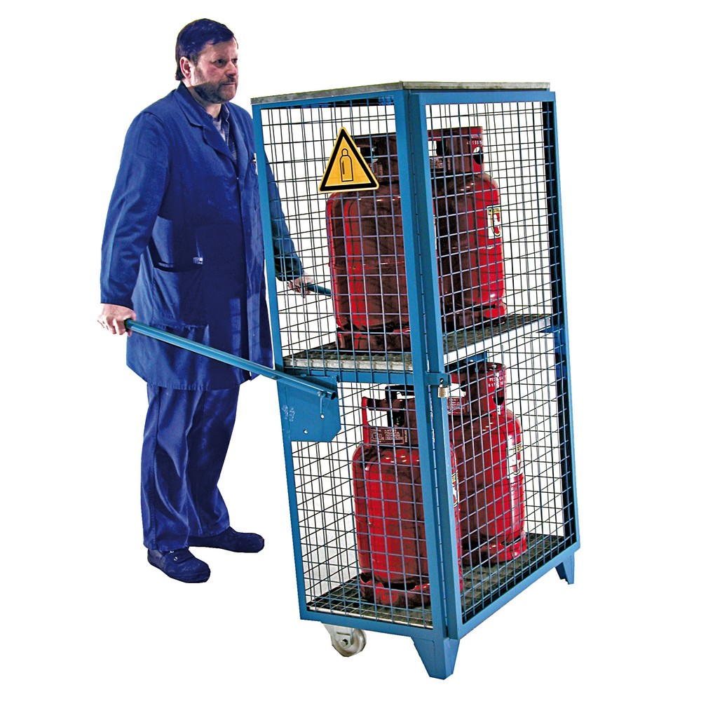Immagine del prodotto n. 2: Bauer® Contenitore a griglia per bombole gas, 1 sportello, base con piedini/ruote, AxLxP 1.580 x 860 x 500 mm