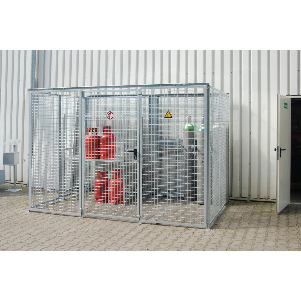 Immagine del prodotto n. 2: Contenitore di stoccaggio bombole gas Bauer® TRGS 510 senza tettuccio, 1 sportello, 104 bombole