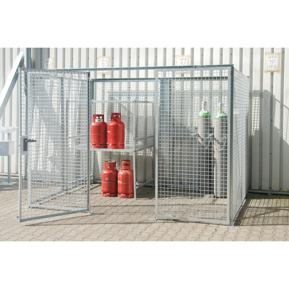 Immagine del prodotto n. 3: Contenitore di stoccaggio bombole gas Bauer® TRGS 510 senza tettuccio, 1 sportello, 104 bombole