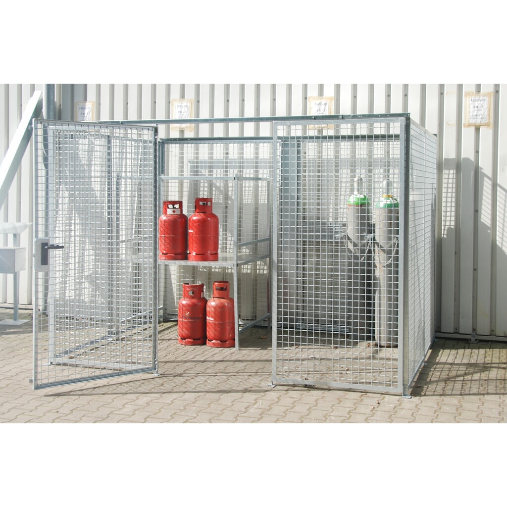 Immagine del prodotto n. 3: Contenitore di stoccaggio bombole gas Bauer® TRGS 510 senza tettuccio, 1 sportello, 104 bombole