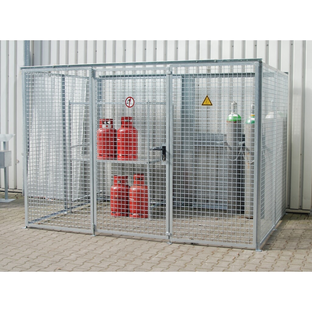 Immagine del prodotto: Contenitore di stoccaggio bombole gas Bauer® TRGS 510 senza tettuccio, 1 sportello, 104 bombole
