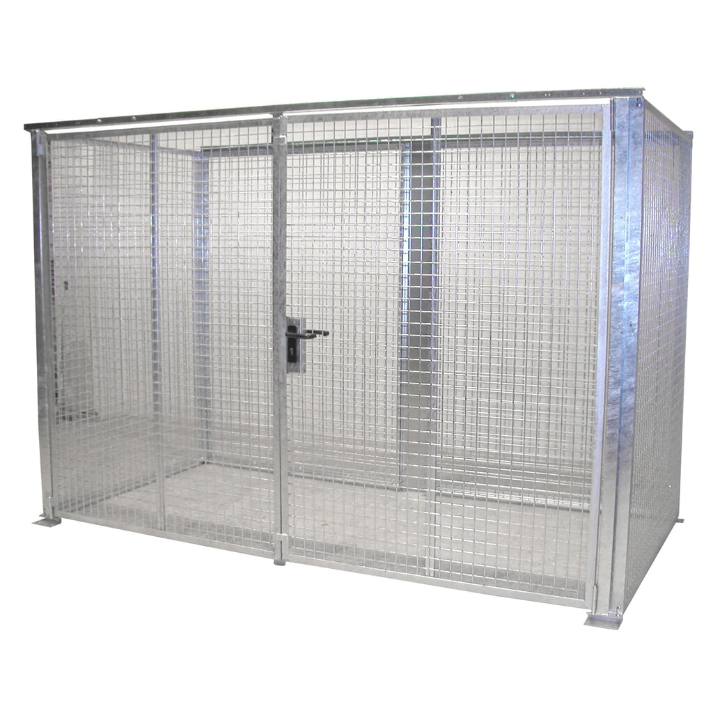 Immagine del prodotto: Bauer® Contenitore di stoccaggio bombole gas TRGS 510 senza tettuccio, doppio sportello basculante, 78 bombole
