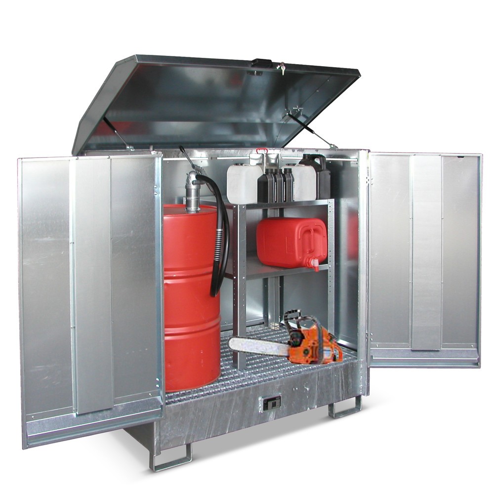 Immagine del prodotto n. 2: Bauer® Deposito di sostanze pericolose GD-N, incl. vasca di raccolta per 2x 200 l, AxLxP 1.610 x 1.440 x 1.015 mm