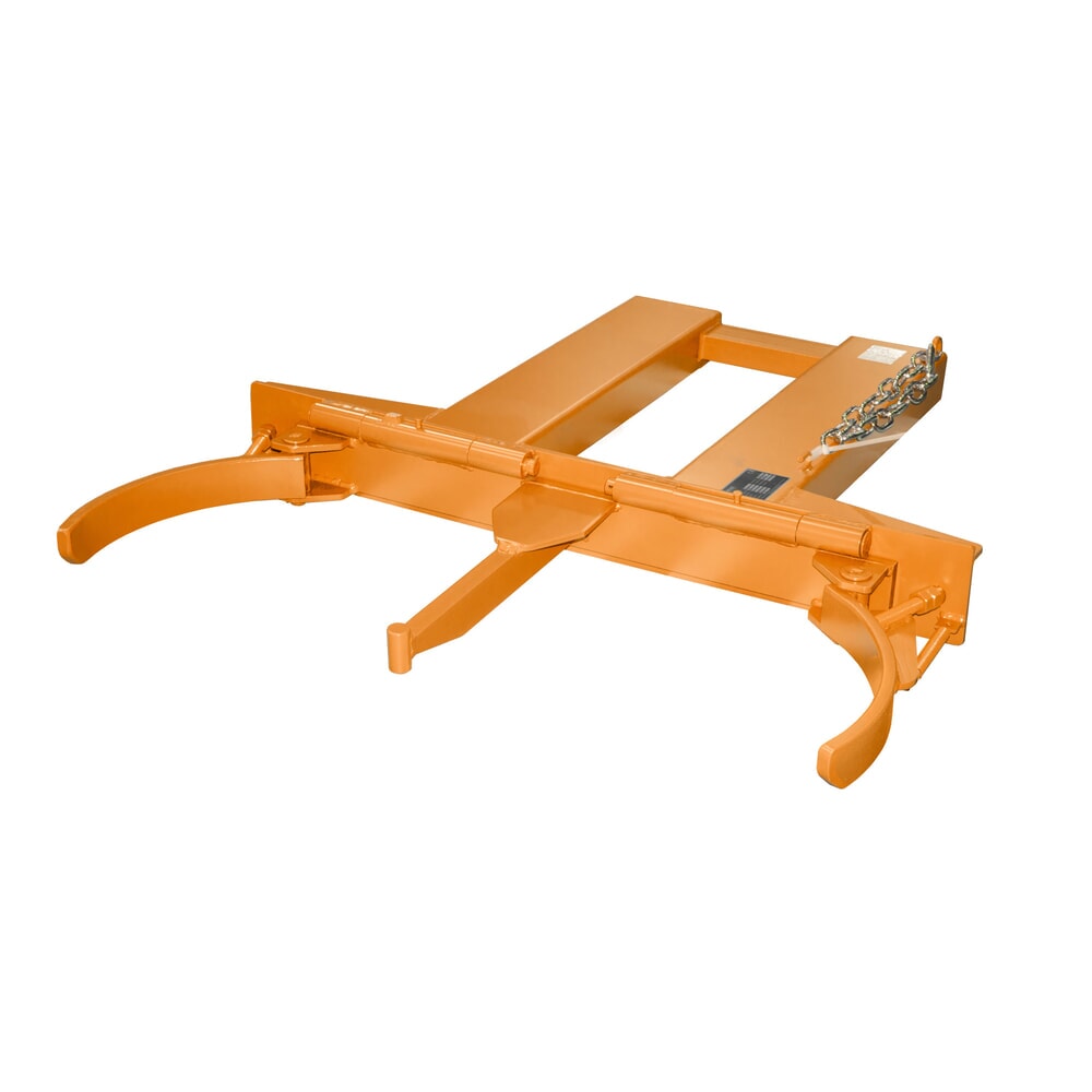 Immagine del prodotto: Bauer® pinza per fusti FK-I per fusti con tappo in acciaio, coperchio in acciaio e fusti con cerchi di rotolamento, attacco per carrello elevatore, portata 500 kg, verniciata, giallo arancio