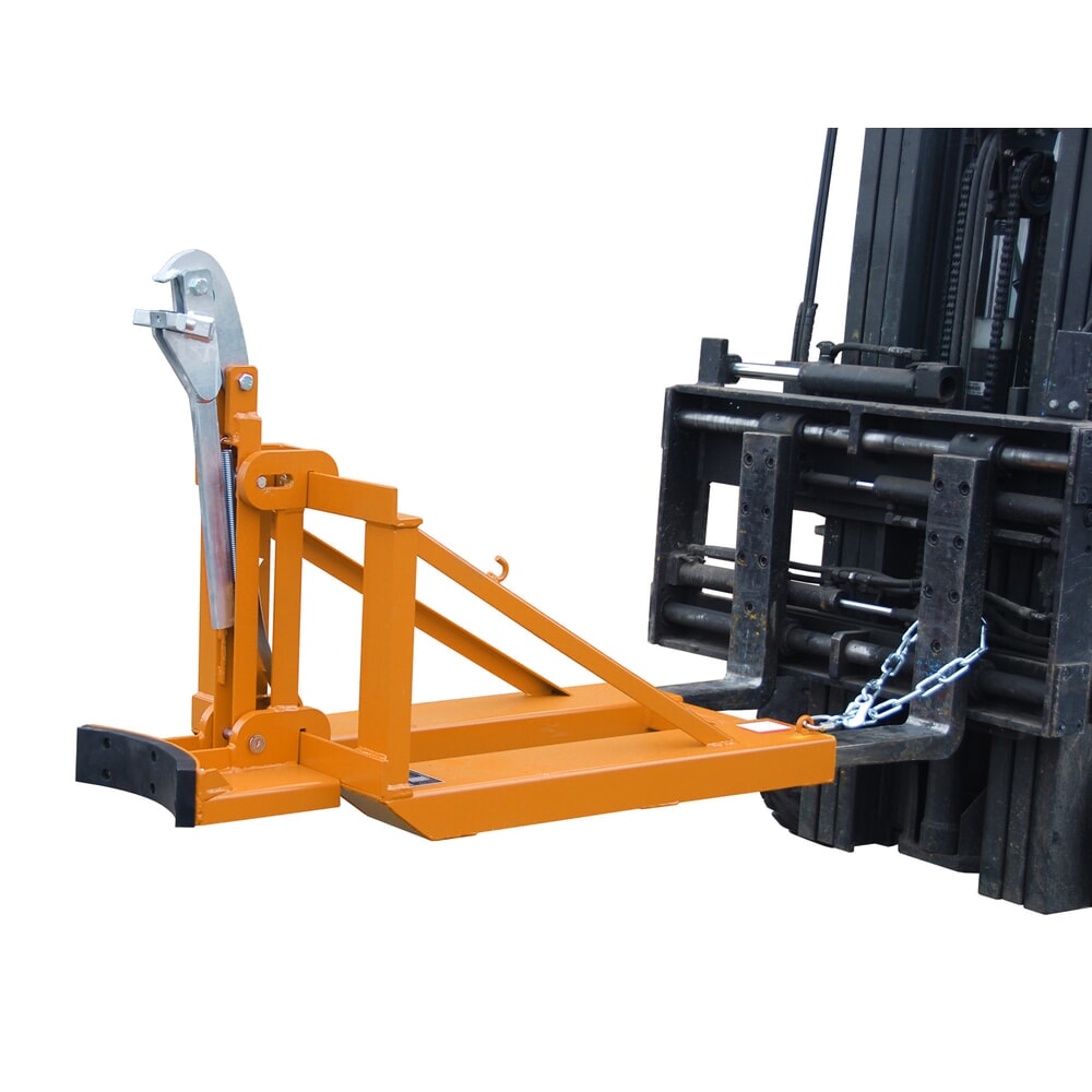 Immagine del prodotto n. 2: Bauer® pinza per fusti RS adatta a diversi tipi di fusti, verniciata, attacco per carrello elevatore, giallo arancio