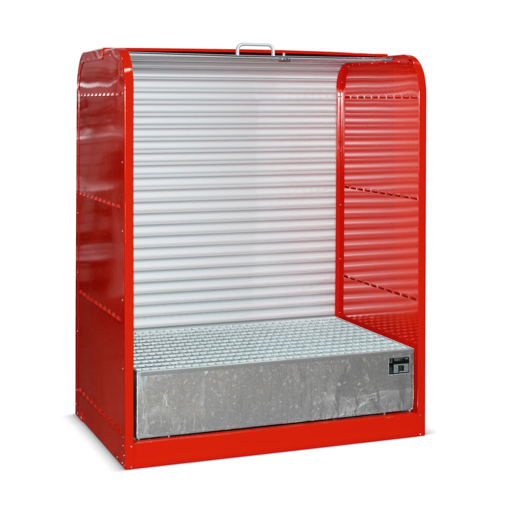 Armadio a serranda per sostanze pericolose RSG1, incl. vasca di raccolta per 2x 200 l Immagine del prodotto: Armadio a serranda per sostanze pericolose RSG1, incl. vasca di raccolta per 2x 200 l