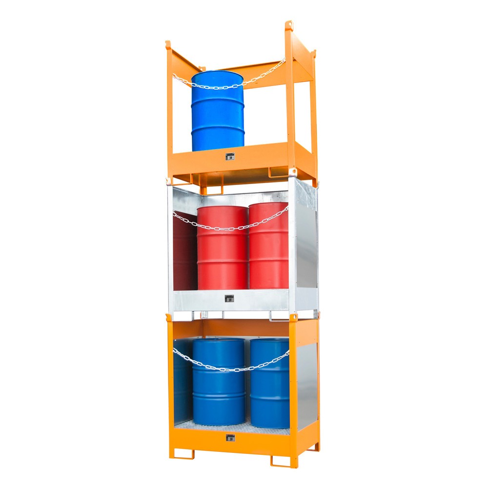 Immagine del prodotto n. 3: Bauer® Pallet per magazzino/trasporto su vasca di raccolta, AxLxP 1.495 x 1.410 x 920 mm, chiusa, arancio giallastro