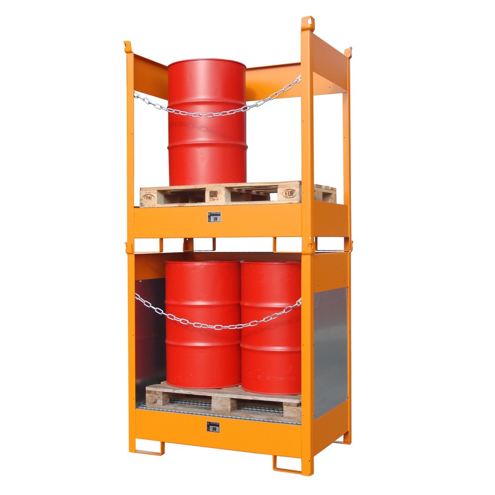 Immagine del prodotto n. 4: Bauer® Pallet per magazzino/trasporto su vasca di raccolta, AxLxP 1.495 x 1.410 x 920 mm, chiusa, arancio giallastro
