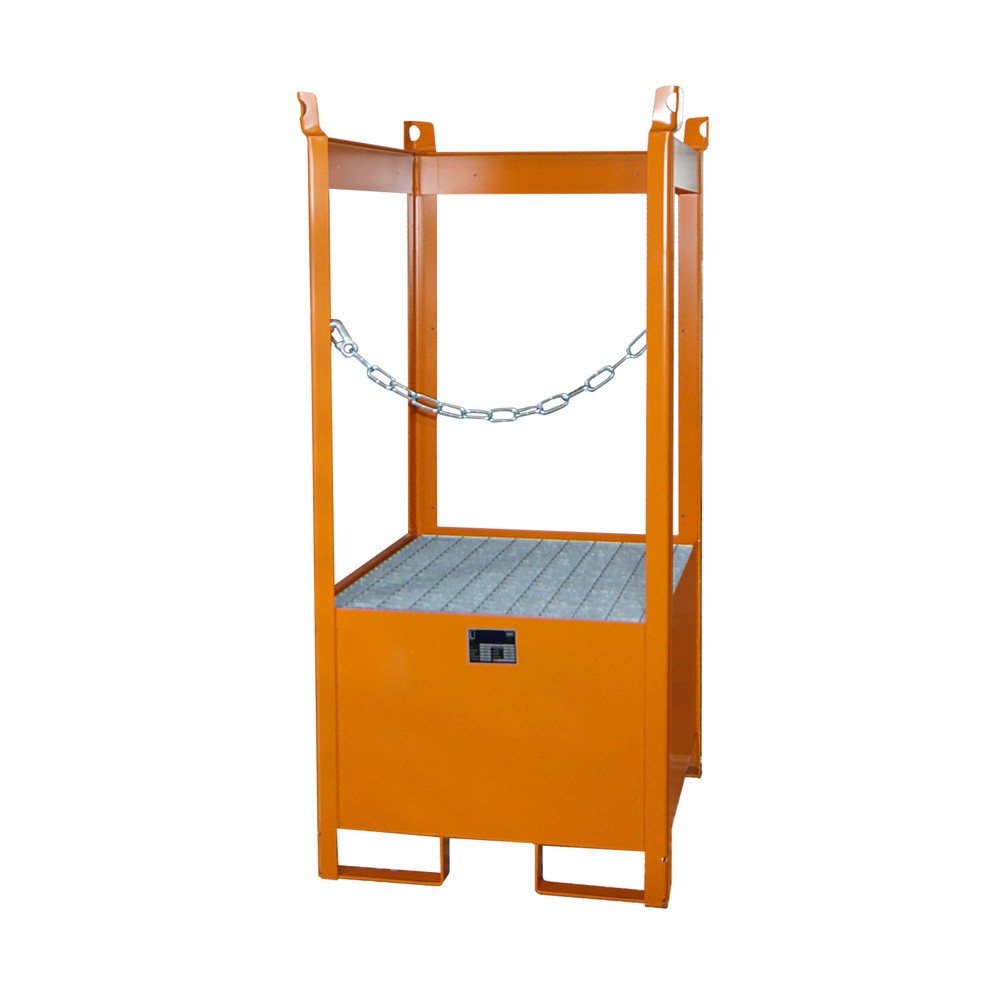 Immagine del prodotto n. 2: Bauer® Pallet per magazzino/trasporto su vasca di raccolta, AxLxP 1.590 x 760 x 760 mm, aperta, arancio giallastro
