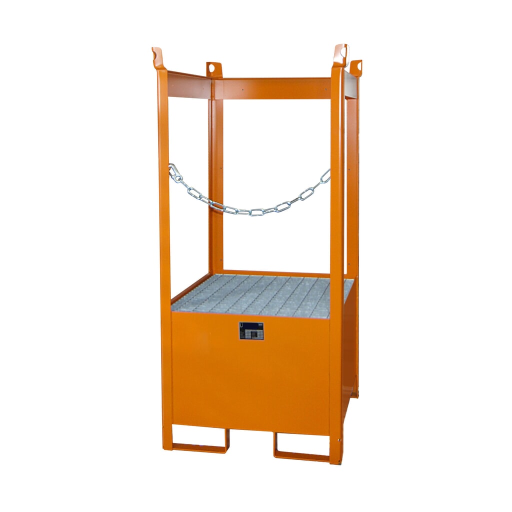 Immagine del prodotto n. 2: Bauer® Pallet per magazzino/trasporto su vasca di raccolta, AxLxP 1.590 x 760 x 760 mm, aperta, arancio giallastro