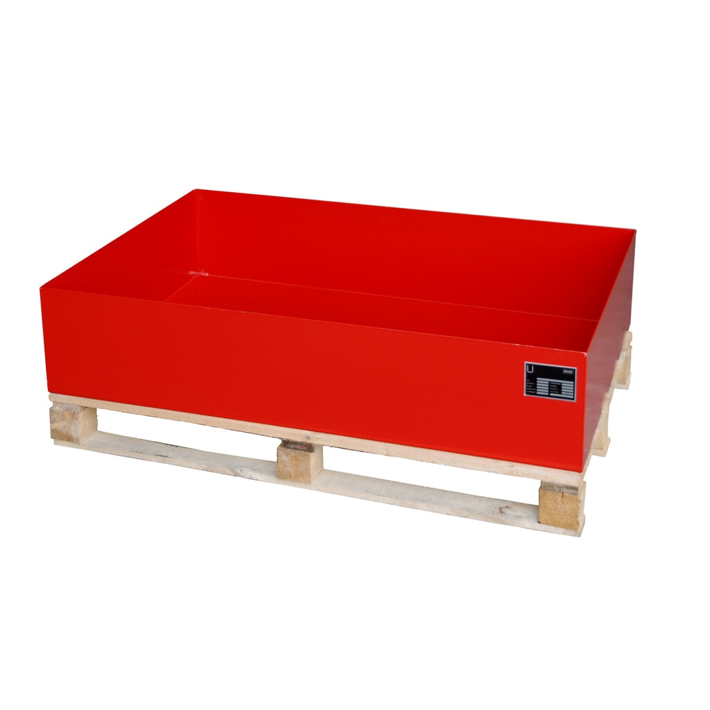 Immagine del prodotto: Bauer® Vasca di deposito pallet, AxLxP 260 x 800 x 1.200 mm, senza griglia, rosso fuoco
