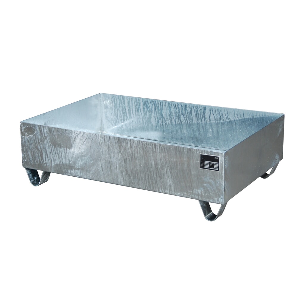 Immagine del prodotto: Bauer® vasca di raccolta in acciaio, altezza libera sottoforche 100 mm, AxLxP 360 x 1.200 x 800 mm, senza griglia, 2x fusto da 200 l, zincata a caldo