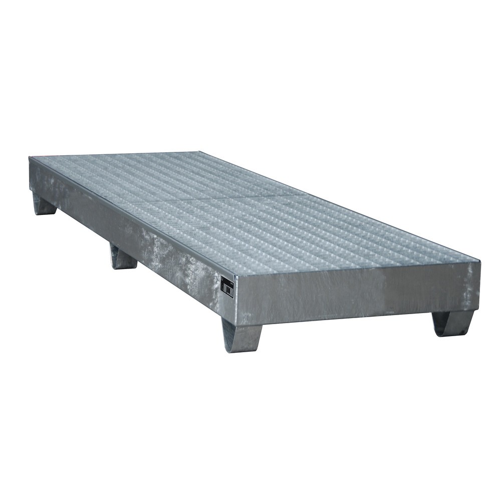 Immagine del prodotto n. 2: Bauer® Vasca di raccolta in acciaio, AxLxP 250 x 800 x 2.400 mm, incl. griglia, 4x 200 l, zincata a caldo
