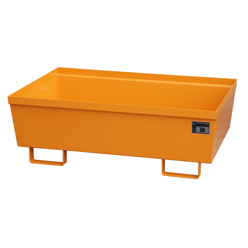 Immagine del prodotto n. 1: Bauer® Vasca di raccolta in acciaio, AxLxP 415 x 800 x 1.200 mm, senza griglia, arancio giallastro