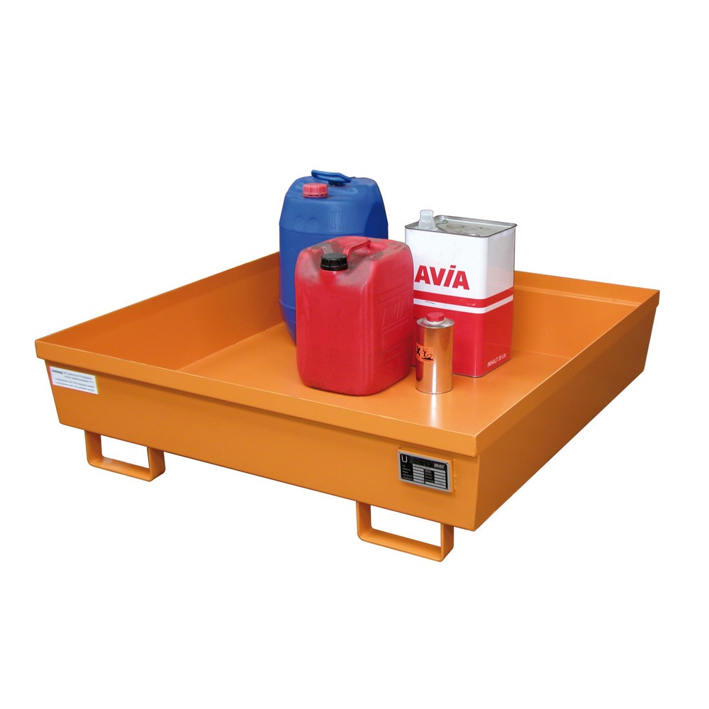 Immagine del prodotto: Bauer® Vasca di raccolta in acciaio, AxLxP 335 x 1.200 x 1.200 mm, senza griglia, arancio giallastro