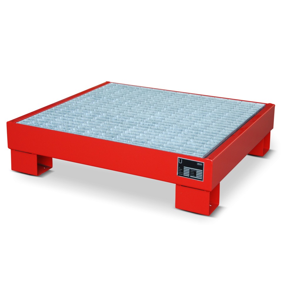 Immagine del prodotto: Bauer® Vasca di raccolta in acciaio, 4x 60 l, volume di raccolta 61 l, incl. griglia, rosso fuoco
