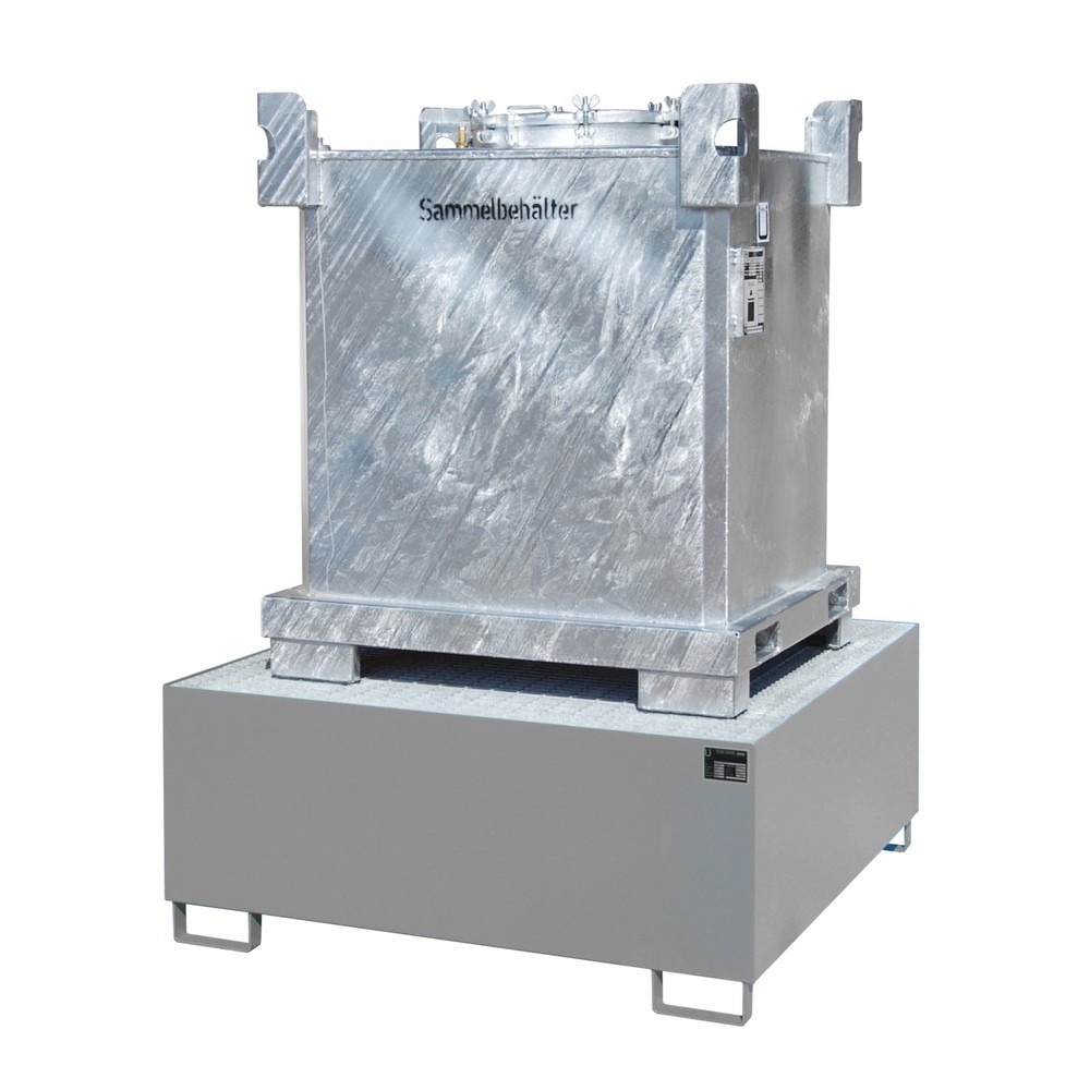 Immagine del prodotto n. 2: Bauer® Vasca di raccolta in acciaio per 1x KTC/IBC, grigio topo