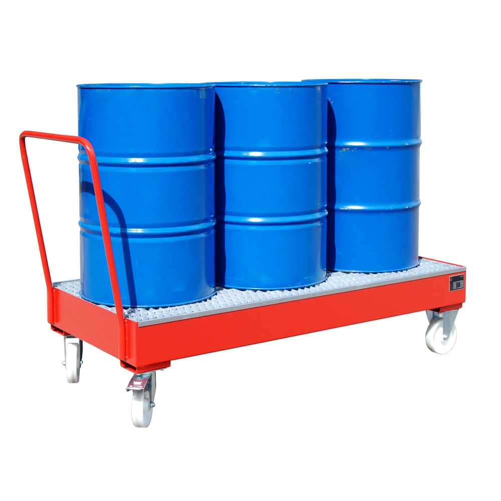 Immagine del prodotto: Bauer® Vasca di raccolta, mobile, 3x 200 l, verticale, volume di raccolta 202 l, rosso fuoco