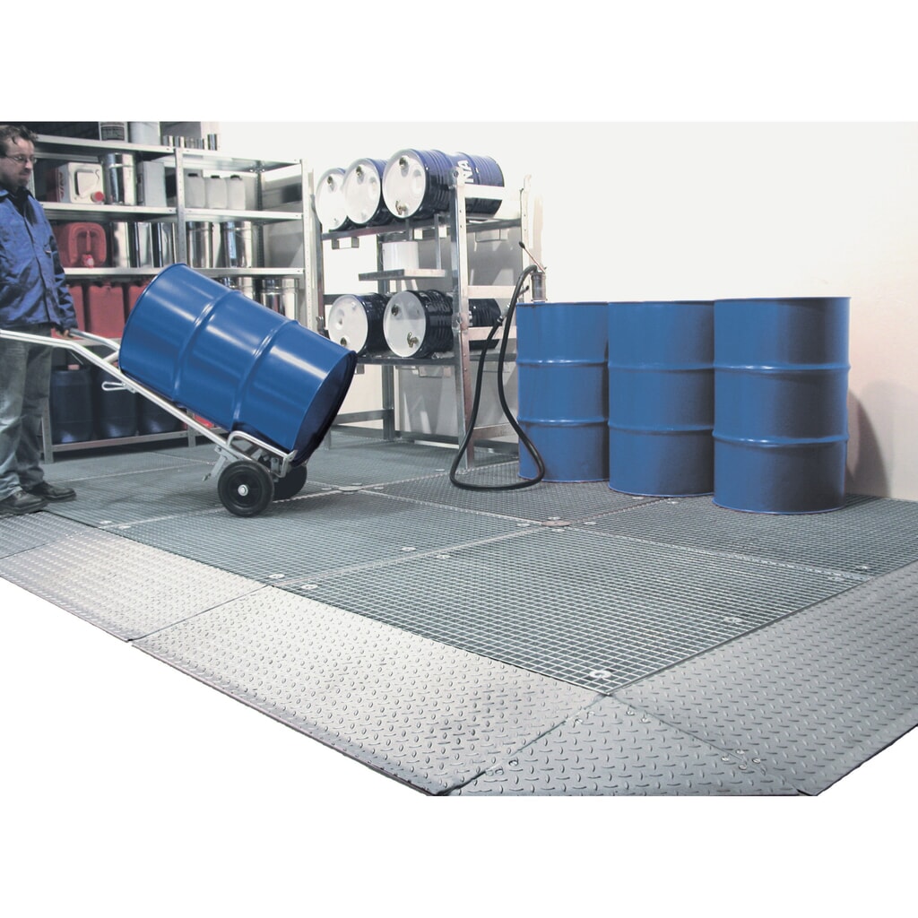 Bauer® vasca di raccolta piatta in acciaio, AxLxP 78 x 1.350 x 1.350 mm Immagine del prodotto: Bauer® vasca di raccolta piatta in acciaio, AxLxP 78 x 1.350 x 1.350 mm
