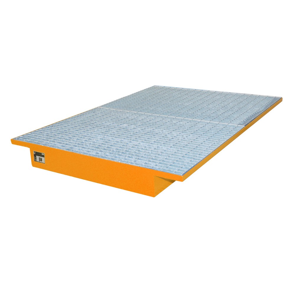 Immagine del prodotto n. 2: Bauer® Vasca sospesa in acciaio, incl. Griglia, per lunghezza del supporto 1.800 mm, giallo arancio