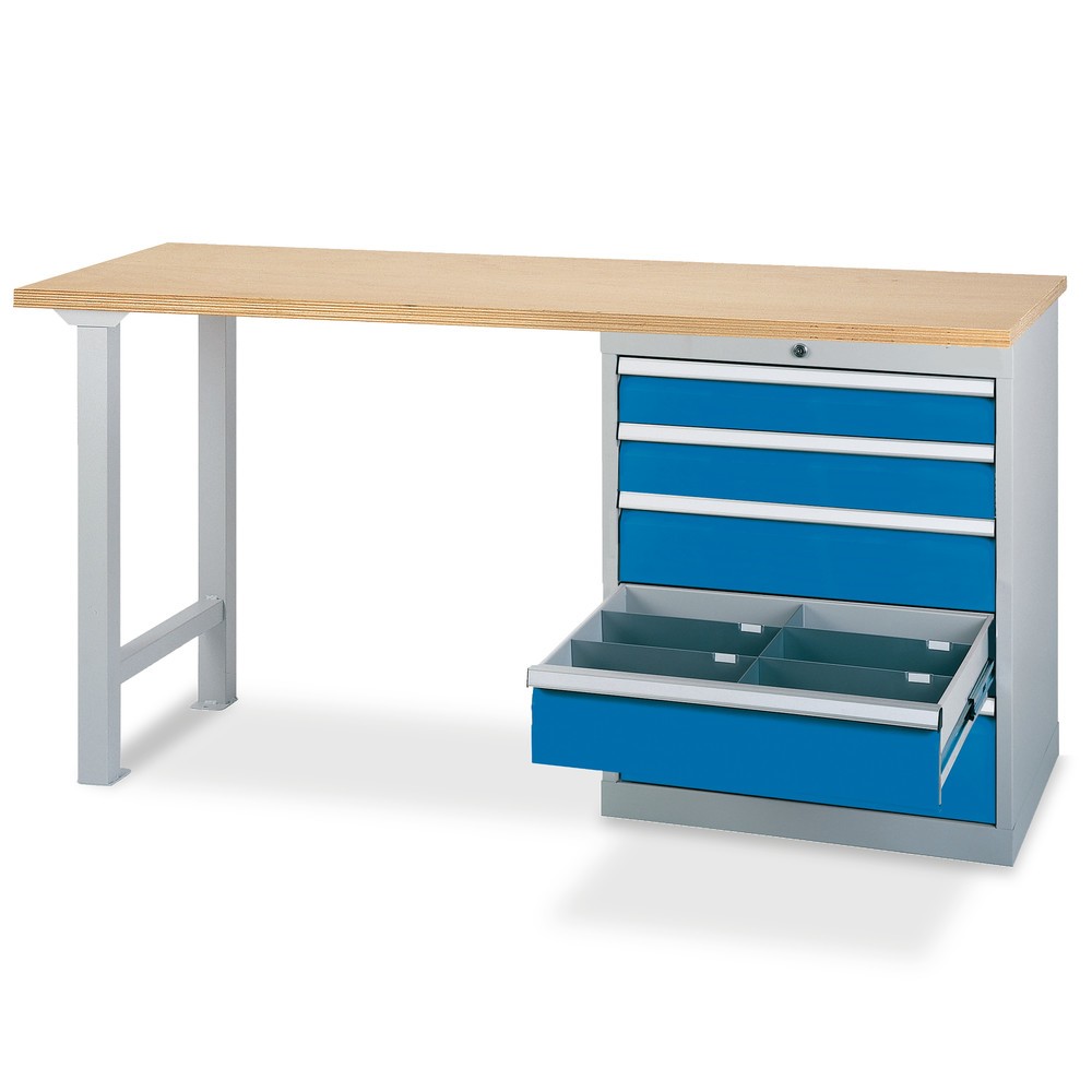 Immagine del prodotto n. 2: Bedrunka+Hirth Banco da lavoro in serie con 4 cassetti, portata 1.000 kg, AxLxP 859 x 2.000 x 600 mm