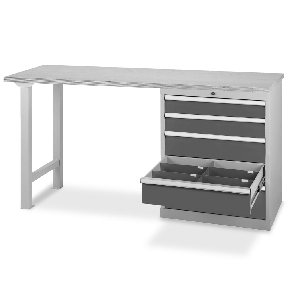 Bedrunka+Hirth Banco da lavoro in serie con 4 cassetti, portata 1.000 kg, AxLxP 859 x 2.000 x 600 mm Immagine del prodotto n. 2: Bedrunka+Hirth Banco da lavoro in serie con 4 cassetti, portata 1.000 kg, AxLxP 859 x 2.000 x 600 mm