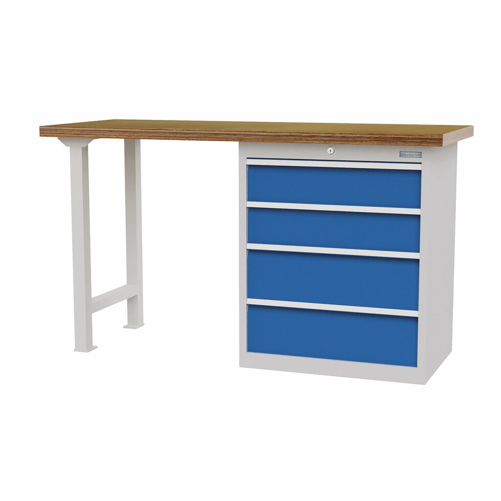 Bedrunka+Hirth Banco da lavoro in serie con 4 cassetti, portata 1.000 kg, AxLxP 859 x 1.500 x 600 mm Immagine del prodotto: Bedrunka+Hirth Banco da lavoro in serie con 4 cassetti, portata 1.000 kg, AxLxP 859 x 1.500 x 600 mm