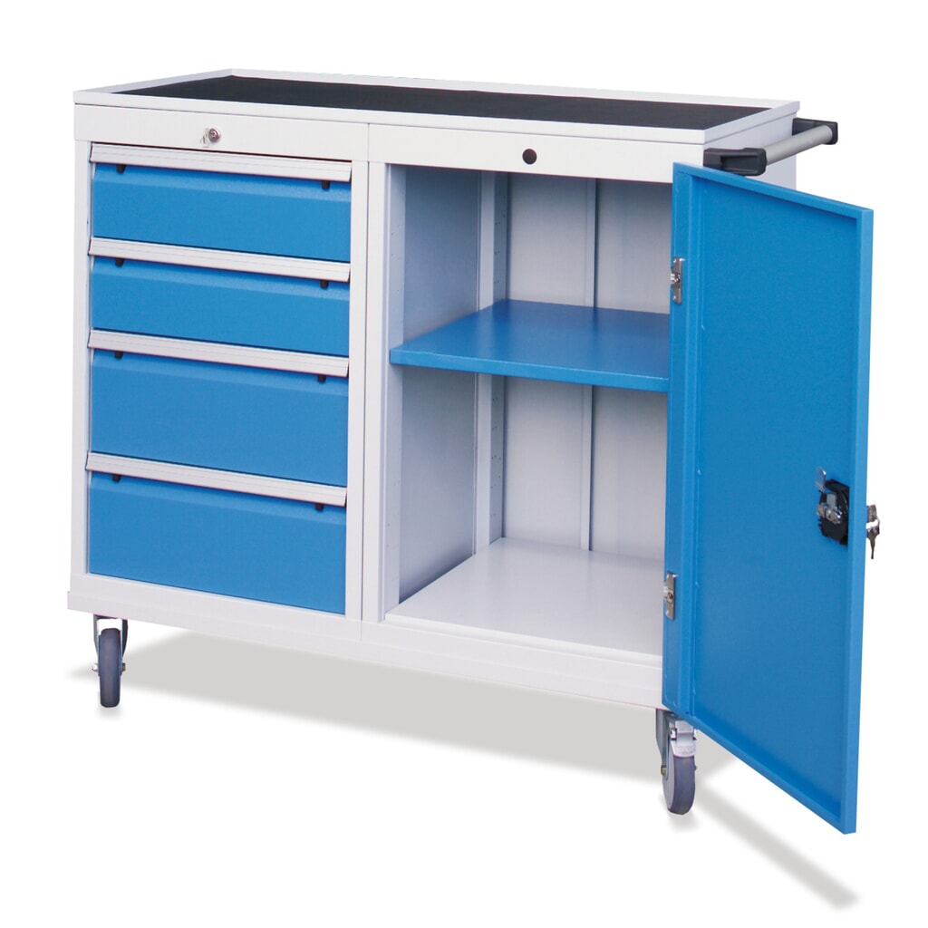 Bedrunka+Hirth Carrello da officina, armadio, 4 cassetti, portata 500 kg Immagine del prodotto: Bedrunka+Hirth Carrello da officina, armadio, 4 cassetti, portata 500 kg