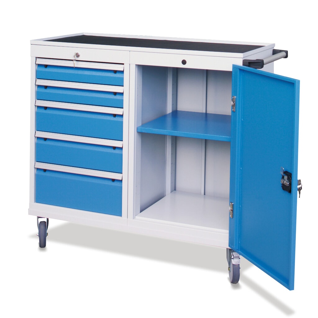 Immagine del prodotto: Bedrunka+Hirth Carrello da officina, armadio, 5 cassetti, portata 500 kg