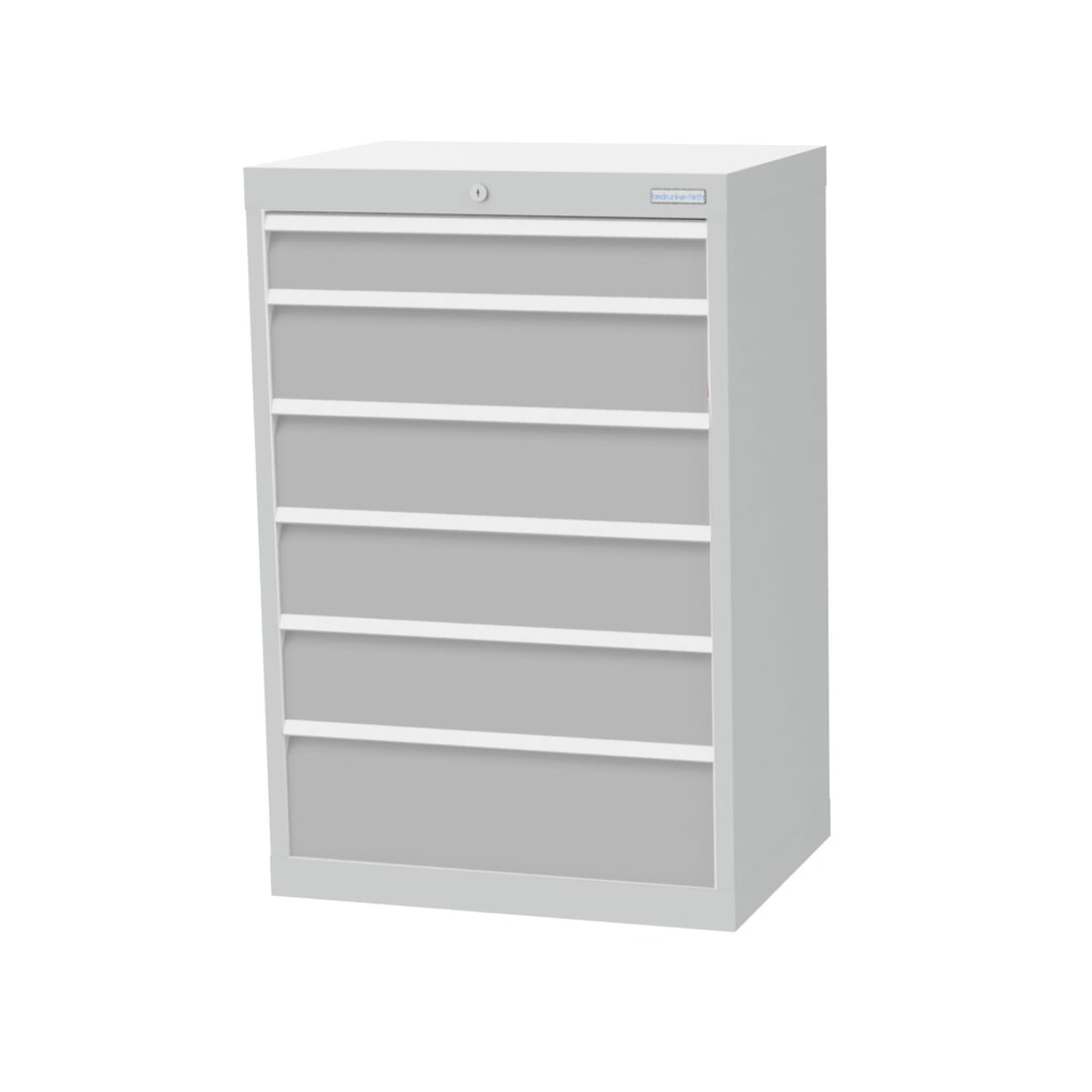 Immagine del prodotto: Bedrunka+Hirth Cassettiera professionale, cassetti 1x100 + 4x150 + 1x200 mm, AxLxP 1.019 x 680 x 500 mm, grigio chiaro, grigio chiaro