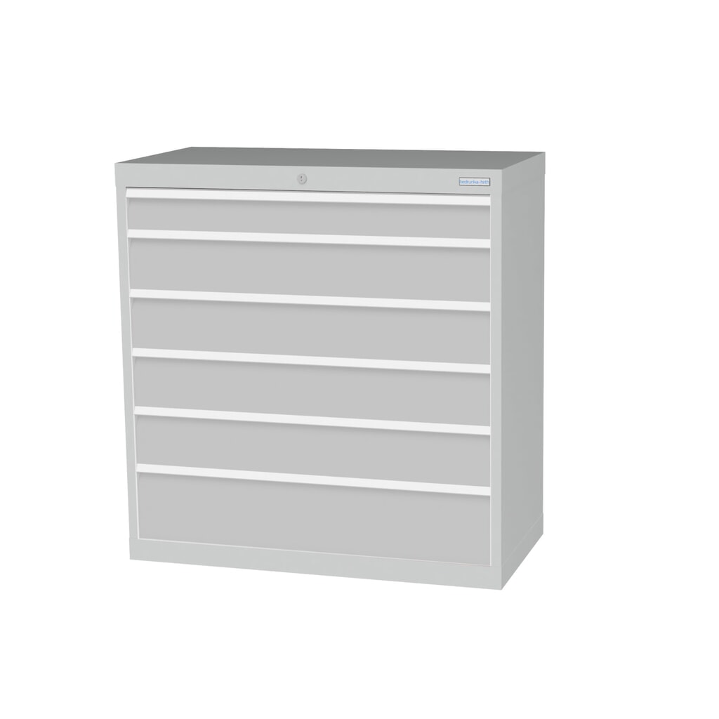 Immagine del prodotto: Bedrunka+Hirth Cassettiera professionale, cassetti 1x100 + 4x150 + 1x200 mm, AxLxP 1.019 x 980 x 500 mm, grigio chiaro, grigio chiaro