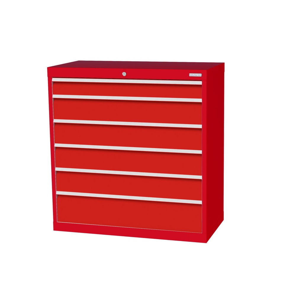 Immagine del prodotto: Bedrunka+Hirth Cassettiera professionale, cassetti 1x100 + 4x150 + 1x200 mm, AxLxP 1.019 x 980 x 500 mm, Rosso traffico, Rosso traffico