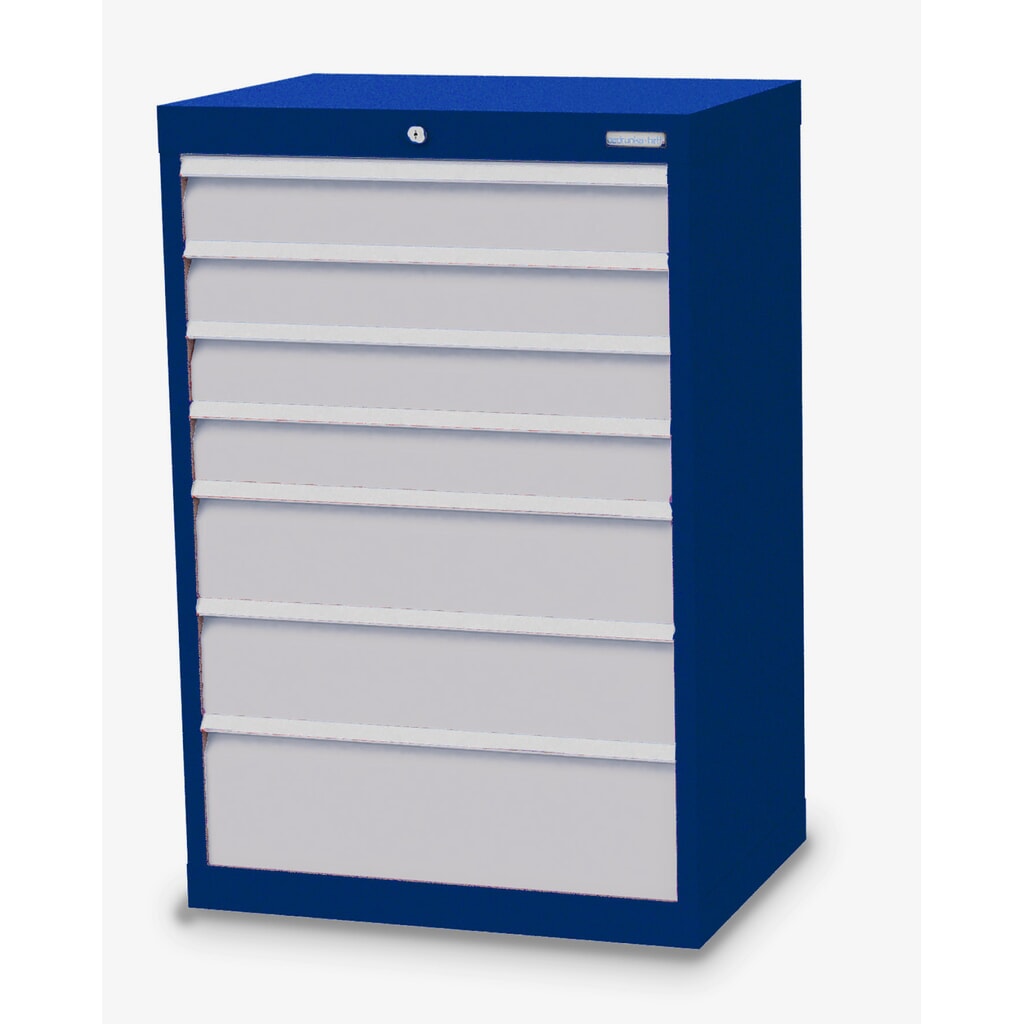 Immagine del prodotto: Bedrunka+Hirth Cassettiera professionale, cassetti 4x100 + 2x150 + 1x200 mm, AxLxP 1.019 x 680 x 500 mm, Blu genziana, grigio chiaro