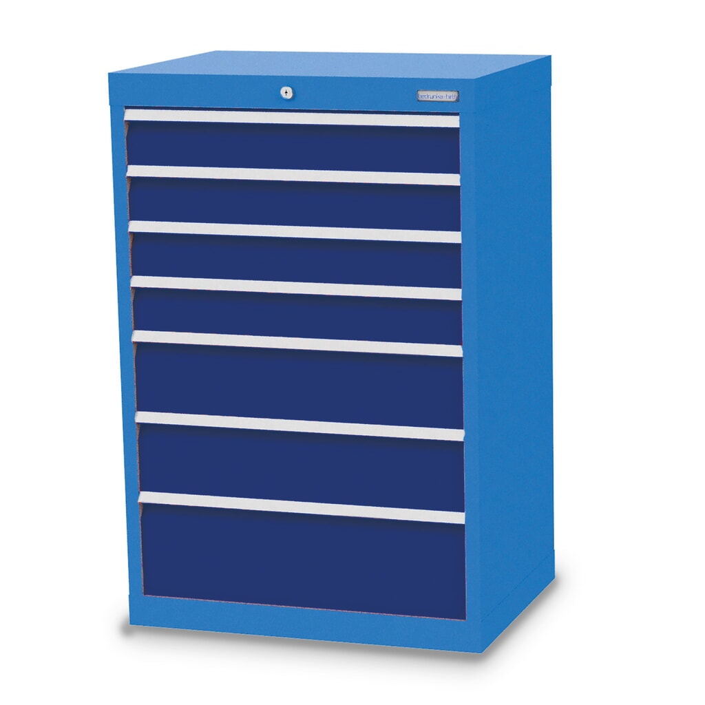 Immagine del prodotto: Bedrunka+Hirth Cassettiera professionale, cassetti 4x100 + 2x150 + 1x200 mm, AxLxP 1.019 x 680 x 500 mm, Blu luce, Blu genziana